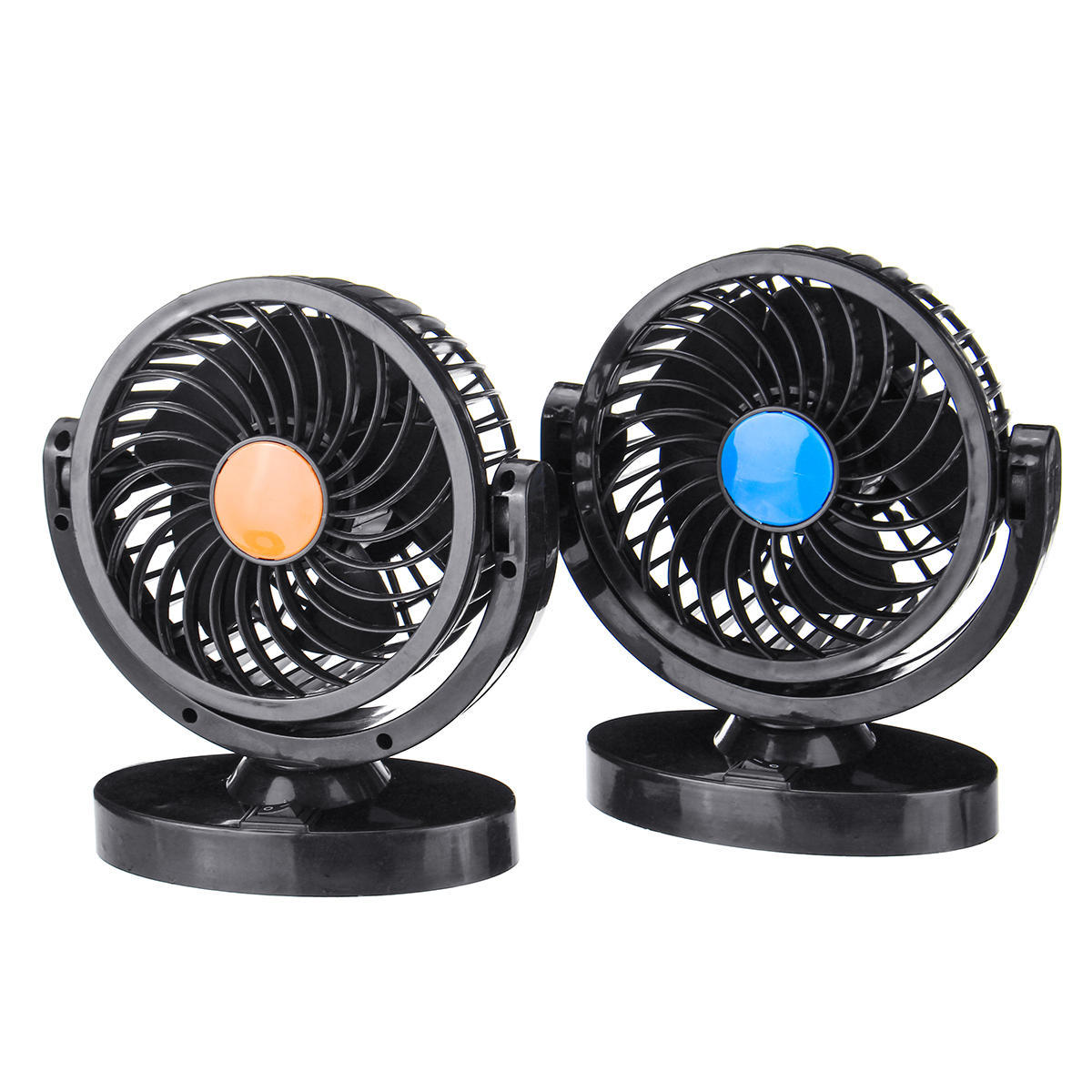 DC 12V/24V 通用 | 360°全方位旋转 | 迷你车载散热风扇 | 可调速低噪音 | 支持货到付款