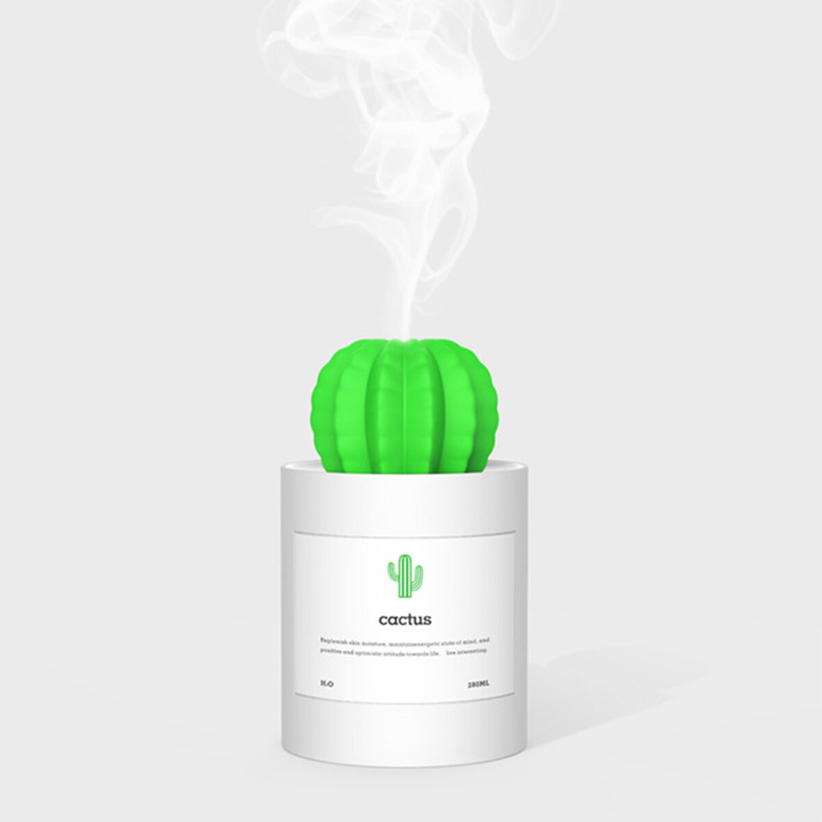 280ml迷你USB加湿器（仙人掌造型） 车载家用两用｜静音雾化｜支持货到付款