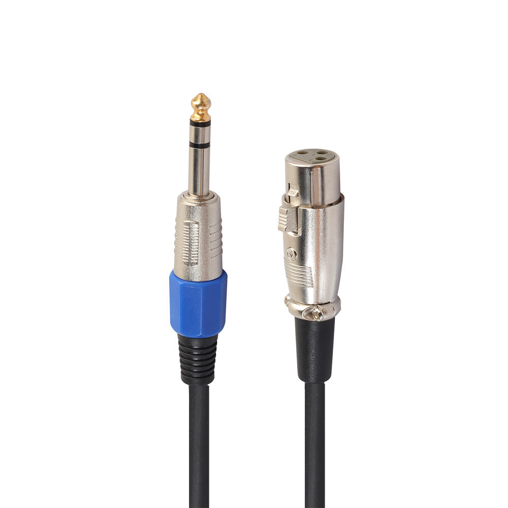 REXLIS 3094K 1.8米/3米 6.35立体声公头转XLR卡农母头麦克风音频线 支持货到付款