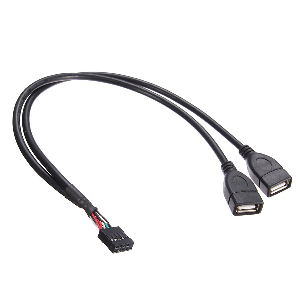 主板9针母头转双USB2.0母口适配器线 主板扩展USB2.0双接口延长线 支持货到付款
