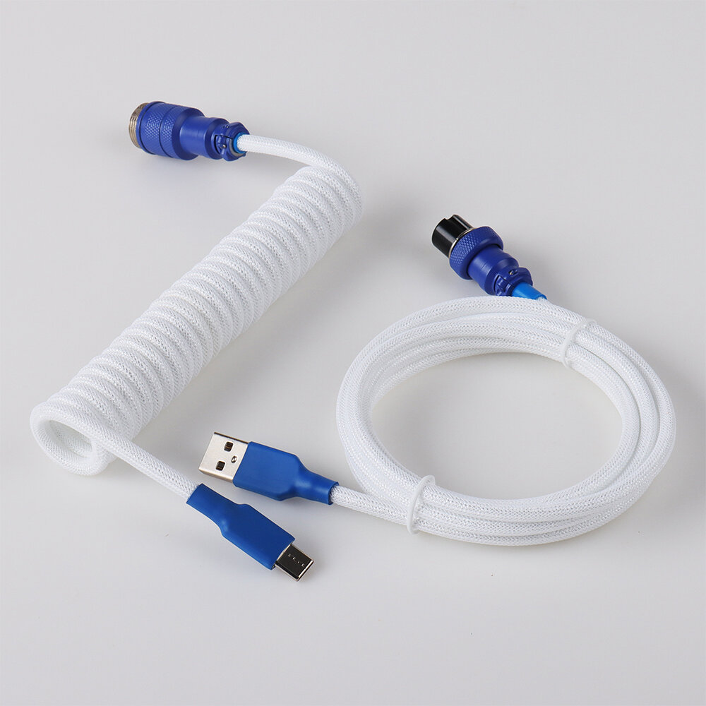 LANO 机械键盘Type-C数据线 可拆卸航空螺旋线 USB-C螺旋键盘线 支持货到付款