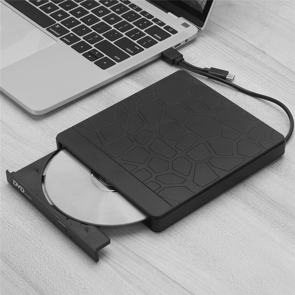 Mechzone T9外置光驱 USB3.0/Type-C接口 多功能高速CD/DVD刻录机 带TF/SD读卡器 适用车载/电脑/笔记本