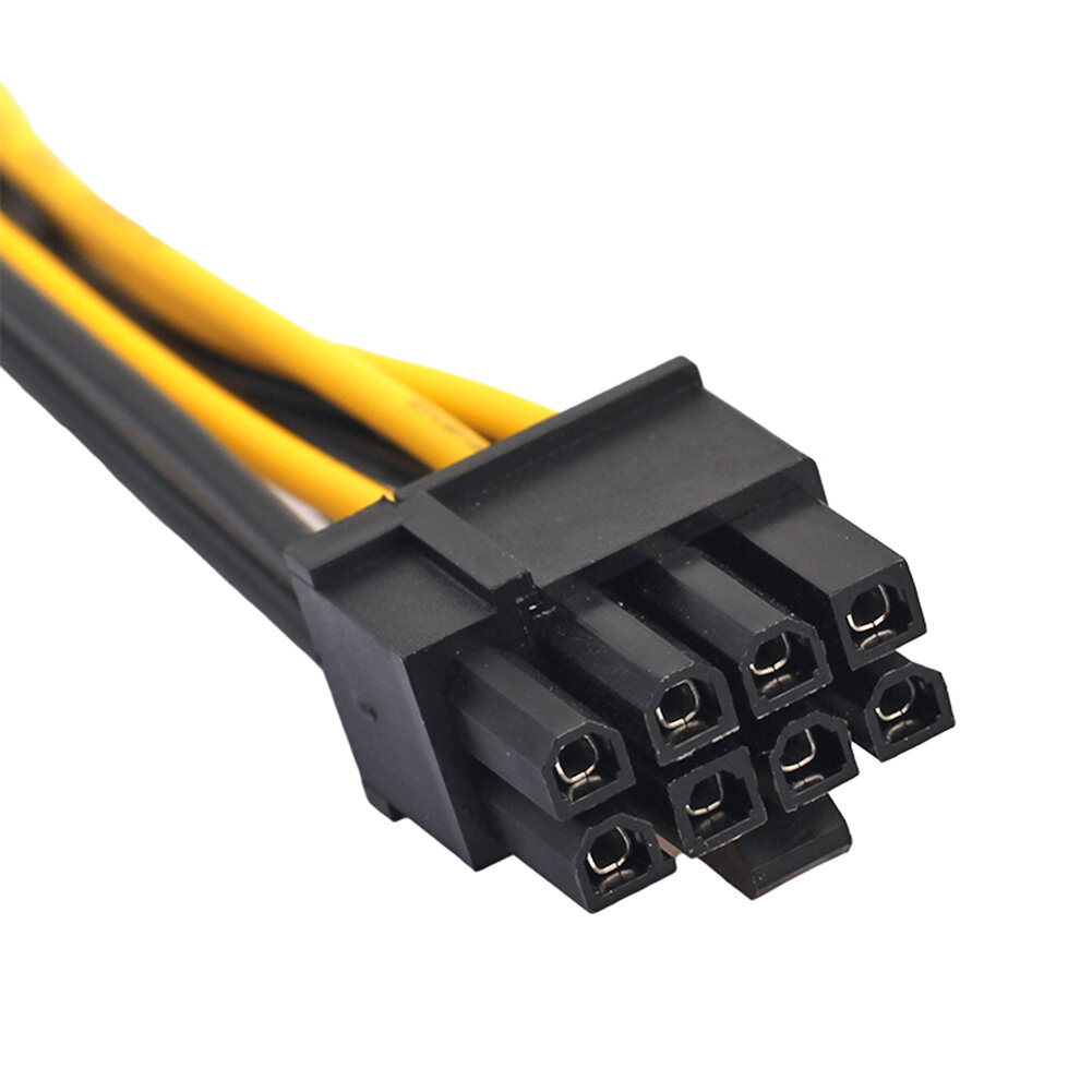 5条装 22厘米 8针母口转双8针(6+2)公口显卡供电线 PCI-E分线器 适用主板/显卡电源扩展