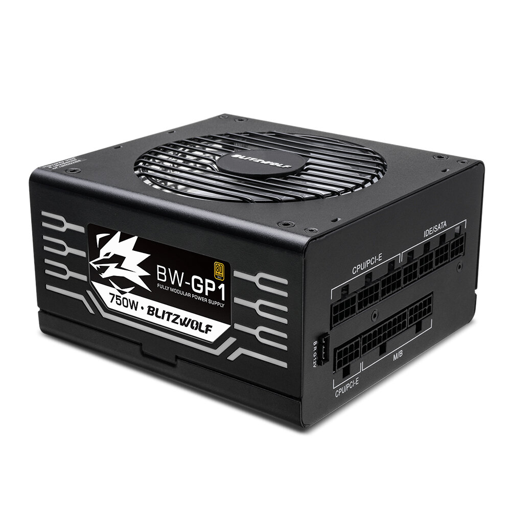BlitzWolf® BW-GP1 550W/750W ATX全模组电源 80Plus金牌认证 ARGB风扇 七重防护技术 全电压支持 风扇智能启停