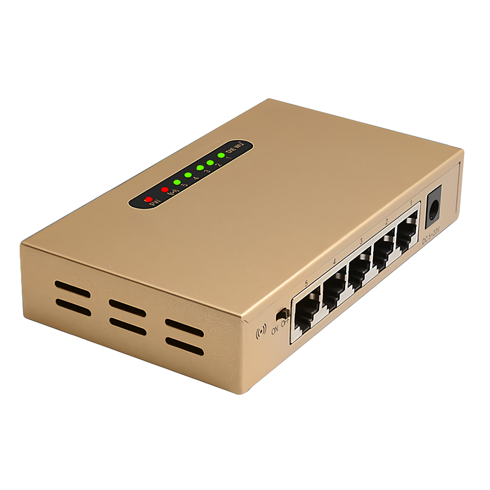 DIEWU 5 口 100Mbps 机架式企业级金属网络集线器（快速以太网交换机） 支持货到付款（COD）