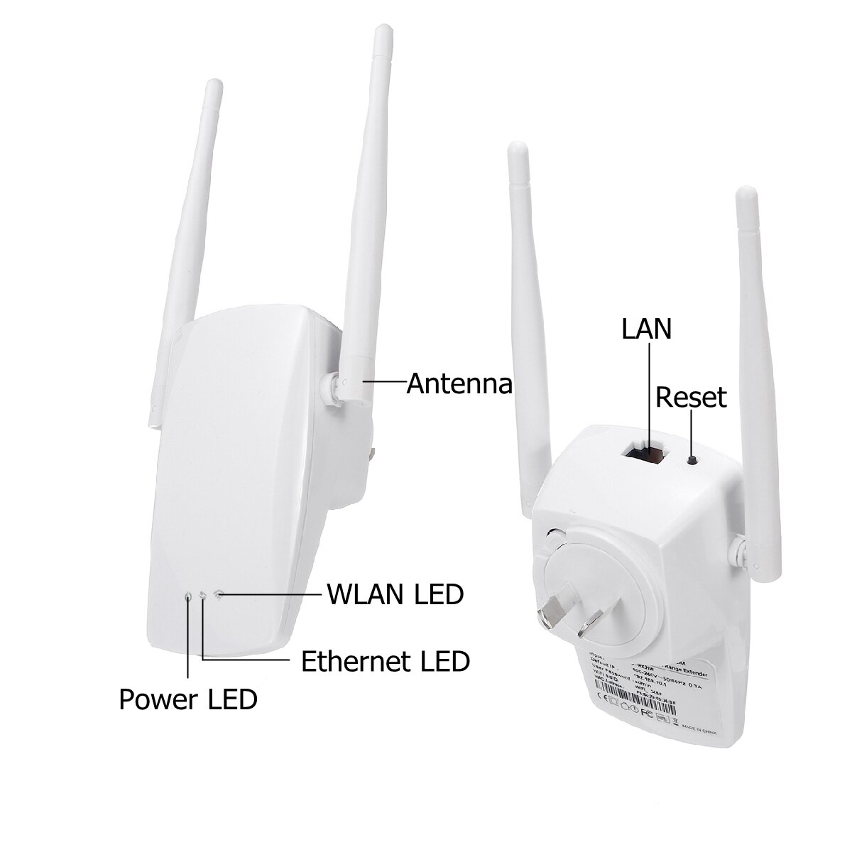 300Mbps 2.4G 单频无线 AP 中继器（双天线信号放大器 / 扩展器） 支持货到付款（COD）