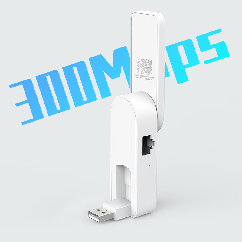 EDUP 300M WiFi 中继器（带 RJ45 网口 / USB 供电）无线路由信号扩展器 支持 NFC 快速连接 适用手机 / 电脑 支持货到付款（COD）